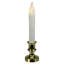 Lampe bougie de Noël blanche et dorée à DEL C5 avec minuterie 8,5 po