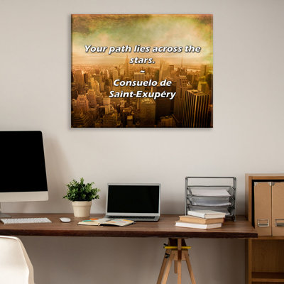 Artsy Quote "Your path lies across the stars." By Consuelo de Saint-Exupéry Gallery Wrapped Canvas