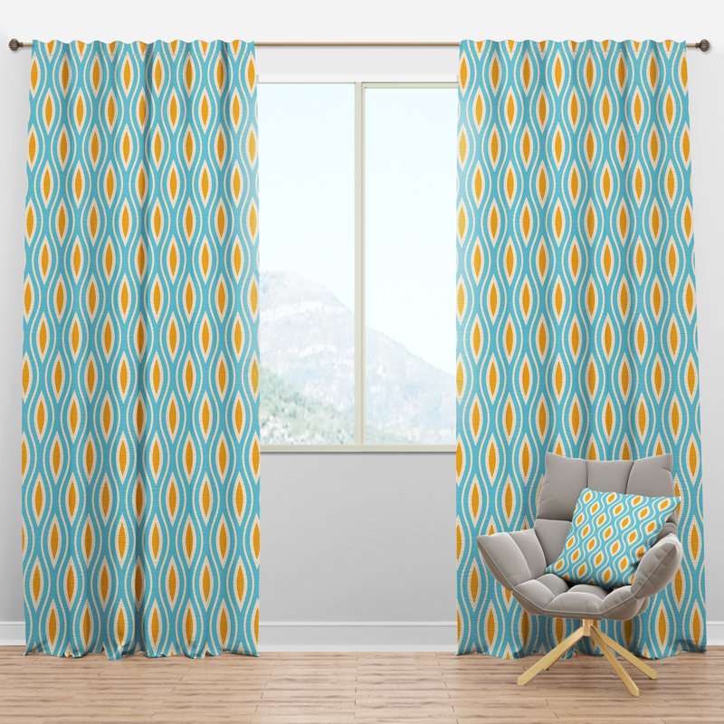 Panneau de rideau simple semi-diaphane avec passe-tringle Mid-Century Design I, l 52 po x L 63 po