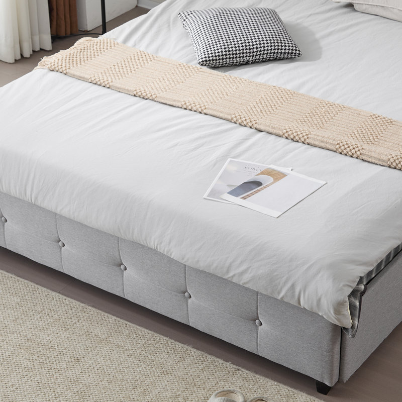 Storage Bed Frame With 4 Drawers, Gray