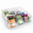 Clear Condiment Organizer And Tea Bag Holder, Acrylic Stash Box 9-Slot Clear Organizer With Lid For Snack Multi-Functional Tea Bag, Sugar Packet, Coffee Container Caddy Box