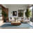 Soft Plush Filkins July 4Th Modern & Contemporary Abstract Area Rug in Blue – SkyBlue Binding-1800689003