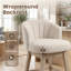 Tabouret de bar pivotant rembourré de style moderne du milieu du siècle avec cadre en bois massif (ensemble de 3)