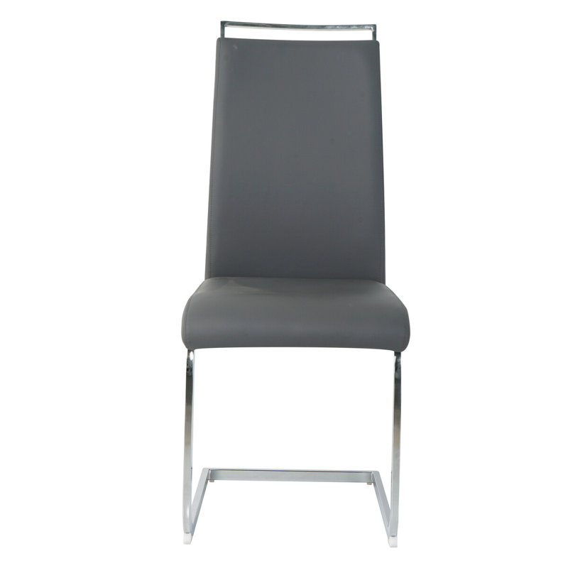 Stuhl 47cm H Upholstered Metal Cantilever Chair, in Grey