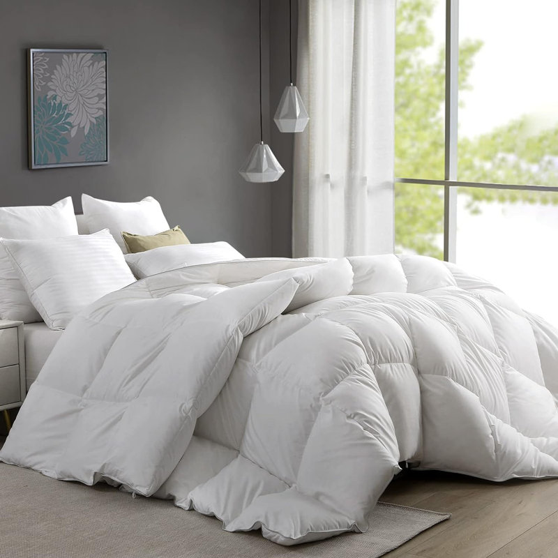 All Season 750FP Baffle Box Down & Feather Blend Comforter/ Duvet Insert, King