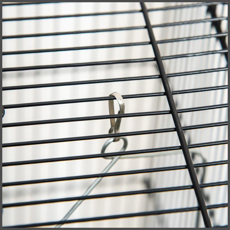 Cage à oiseau, cage à perroquet, volière à oiseau avec support à roulettes amovible, panier de rangement et accessoires Pawhut
