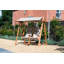 IN-MOTION Tete-a-Tete Swing Bench with Beige Cushions