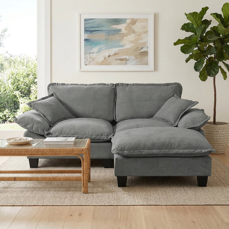 Canapé modulaire d'inspiration voilier avec repose-pieds amovible