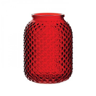 Ruby Honeycomb Pattern Vase
