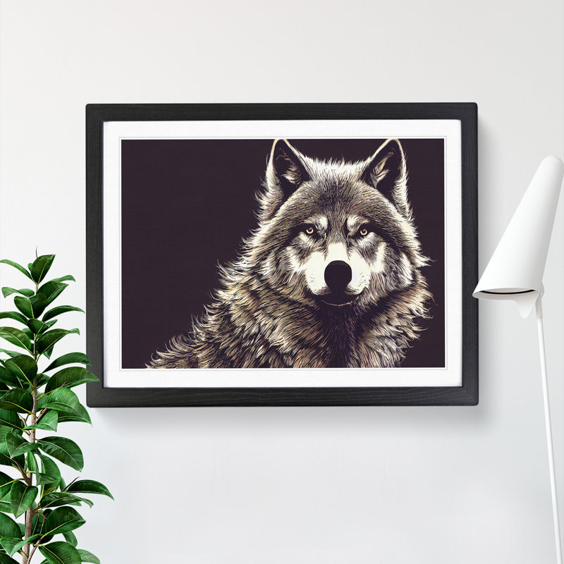 Effervescent Wolf - Framed Print, Black, 25cm H x 34cm W x 2cm D