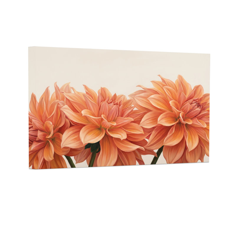 Plantes et fleurs, fleurs de dahlia orange, H 16 po x l 24 po