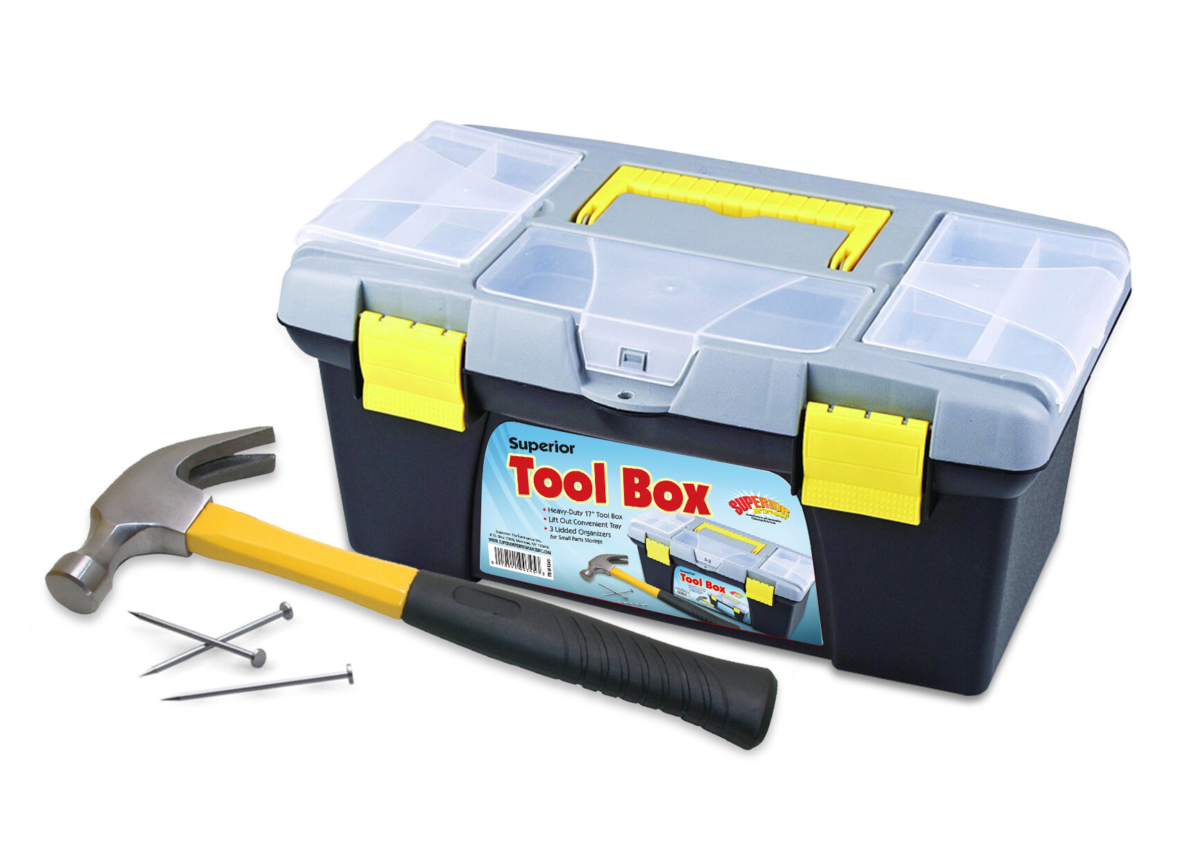 Pink Power Tool Box - 18 Small Metal & Plastic Portable Lightweight  Locking Tool Chest Organizer