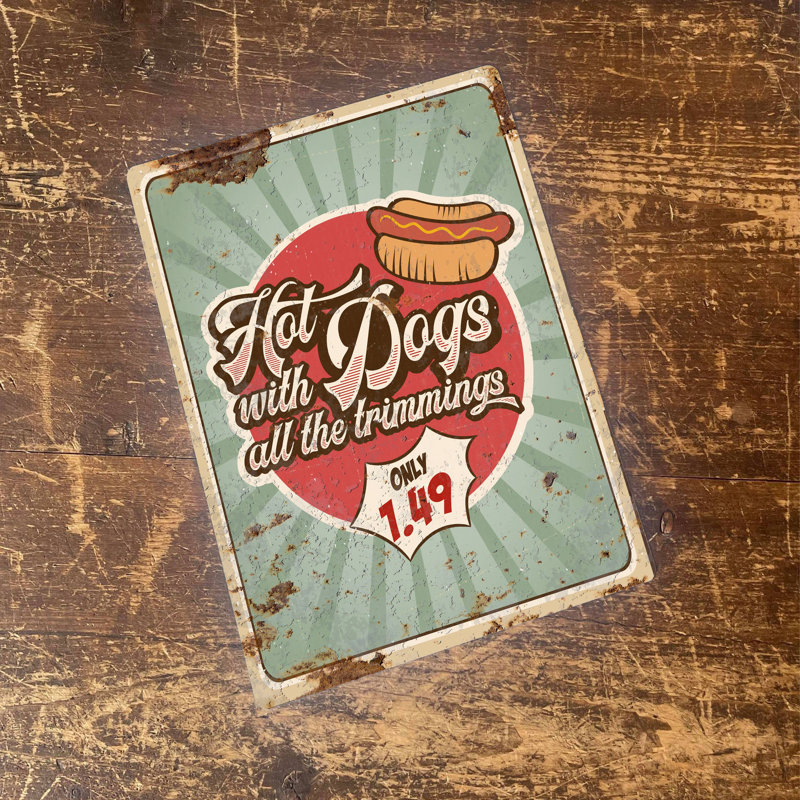 Food & Beverage Wall Decor on Metal, 20cm H x 15cm W