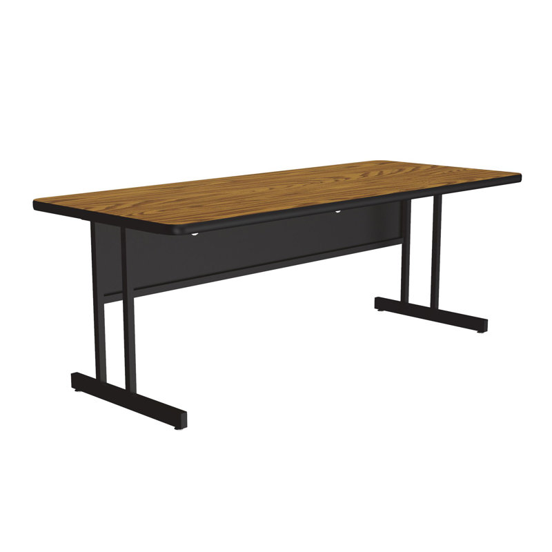 Table de formation avec panneau de modestie, Chêne moyen, H 26 po x L 60 po x l 24 po