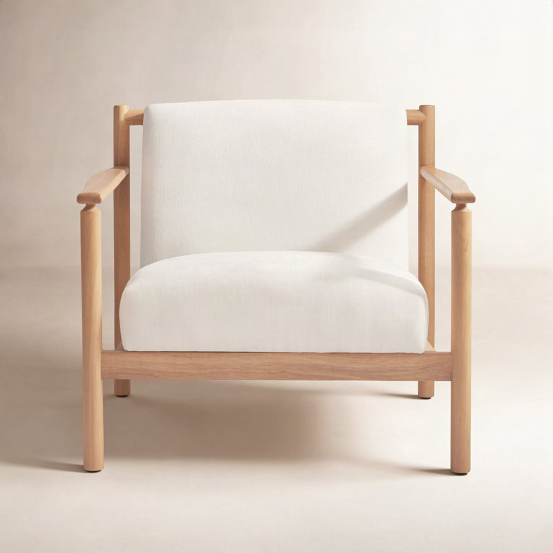 Anastasia Josephine Solid Wood Upholstered Armchair, Cloud Performance Weave