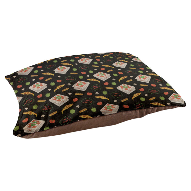 Coussin de conception de lit pour chat arc-en-ciel Campion, l 42,5 po x L 32,5 po, Noir