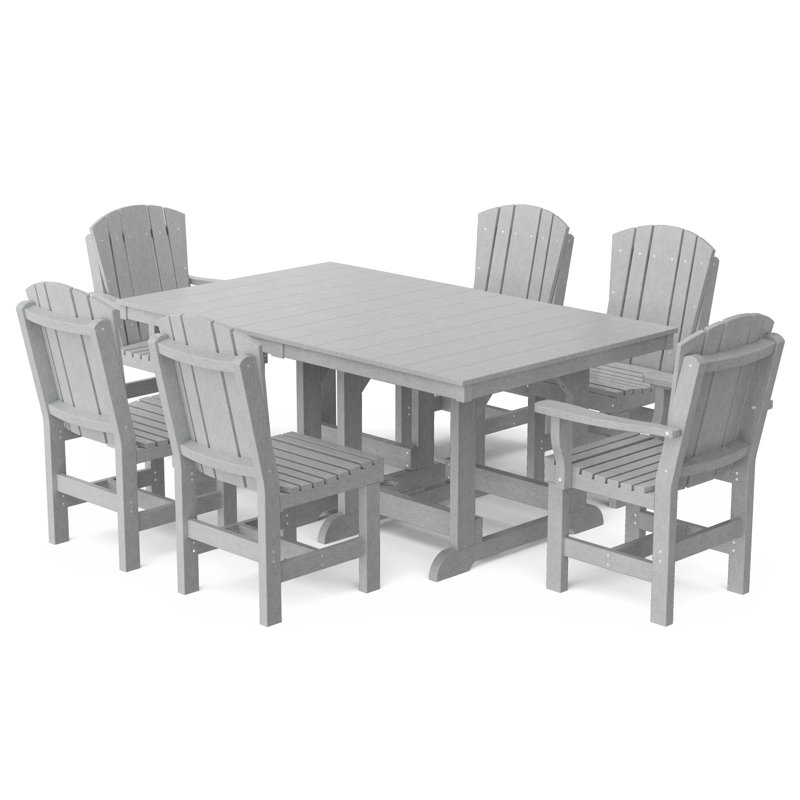 Heritage Dining Set, Light Gray, 7-Piece