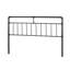 Industrial Design King Size Headboard With Iron Frame, Piped Accents, Flat Black Colour, 47.61 In Height Headboard, 78.37 Depth