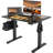 Electric Height Adjustable Standing Desk with Hooks-1887789156-1893324577