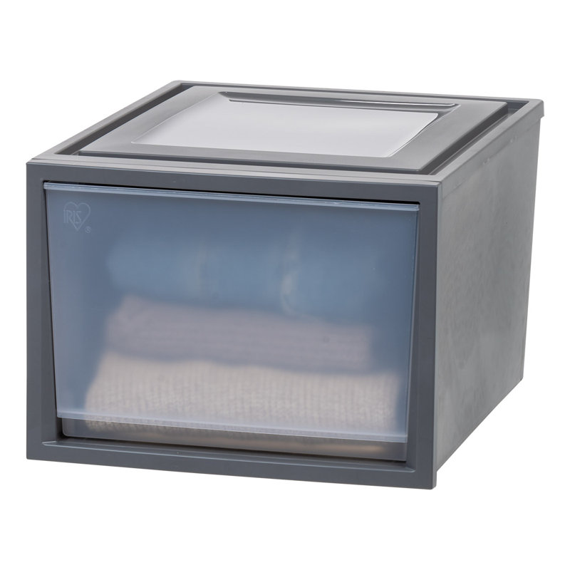 Tiroirs en plastique empilables IRIS, gris, 3, H 11,75 po x l 15,75 po x P 19,75 po