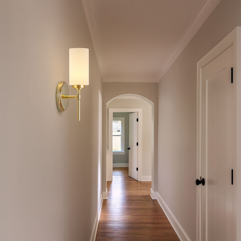 Wexton 1-Light 5.81” Wide Wall Sconce, Plated Gold, Opal White