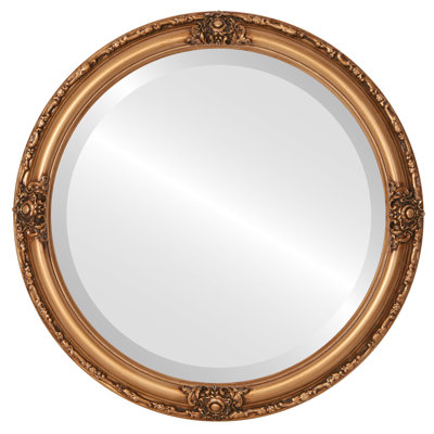 Valrie Wood Frame Round Wall Mirror