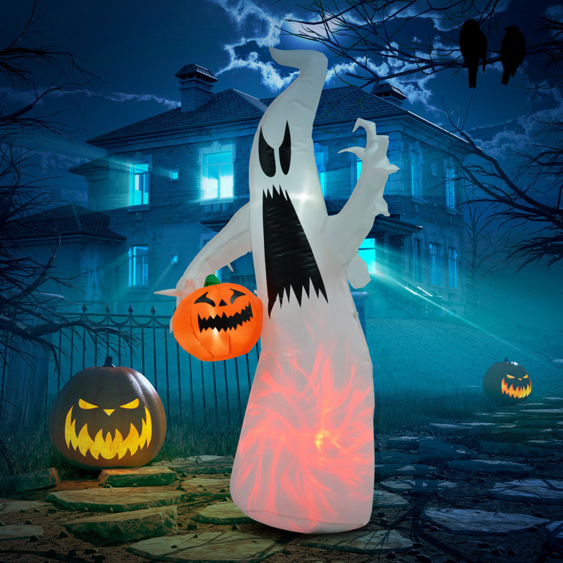 Décoration gonflable d'extérieur 5,9 pi avec citrouille d'Halloween