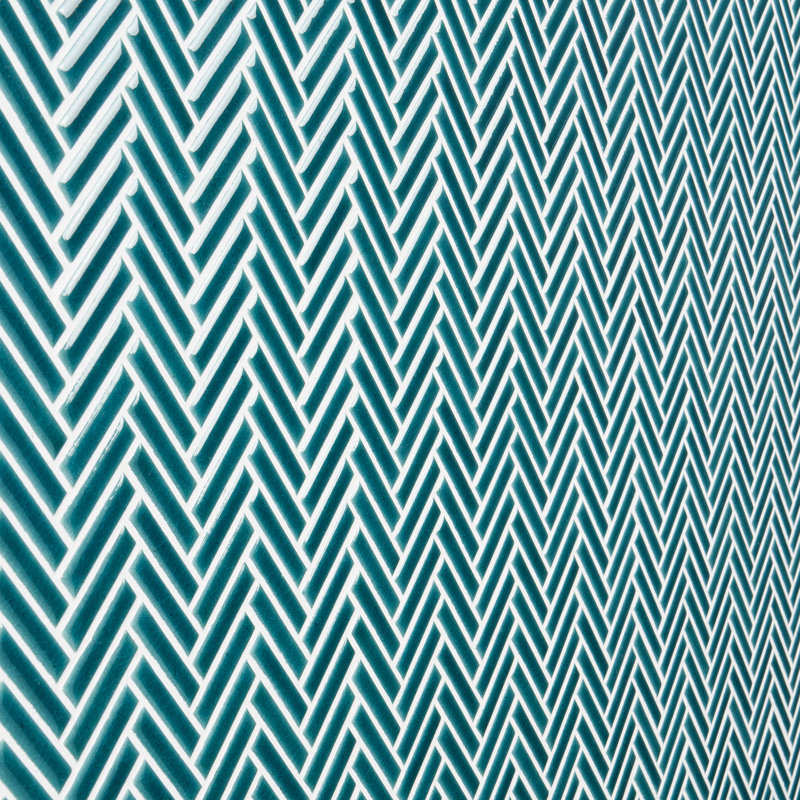 Monogramme à chevrons 11,14 po X 11,14 po Carreau de mosaïque de plancher et de mur en porcelaine brillante (0,86 pi2 / chaque)