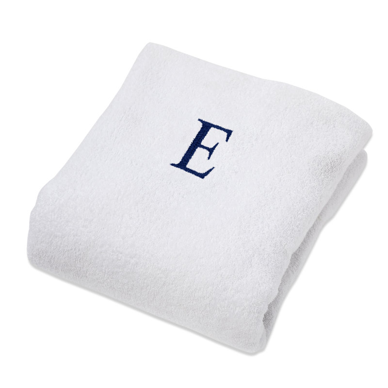 100% Combed Cotton Terry Monogrammed Patio Chaise Lounge Chair Cover, E