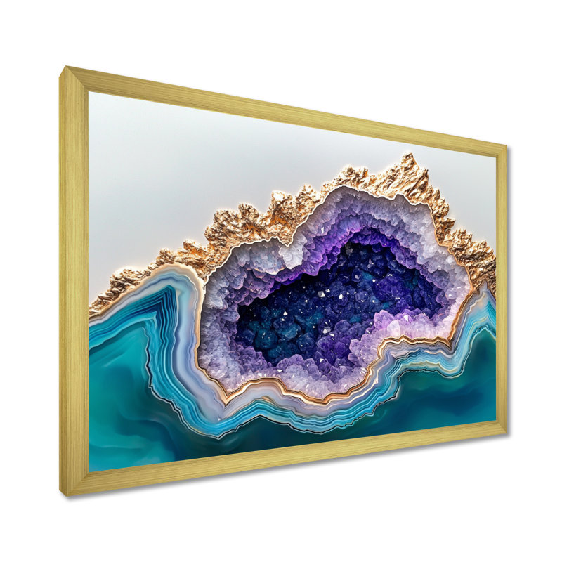 Agate Dream River VI - impression sur toile Geode Stone, Reproduction encadrée d'une seule photo sans pass, H 12 po x l 20 po