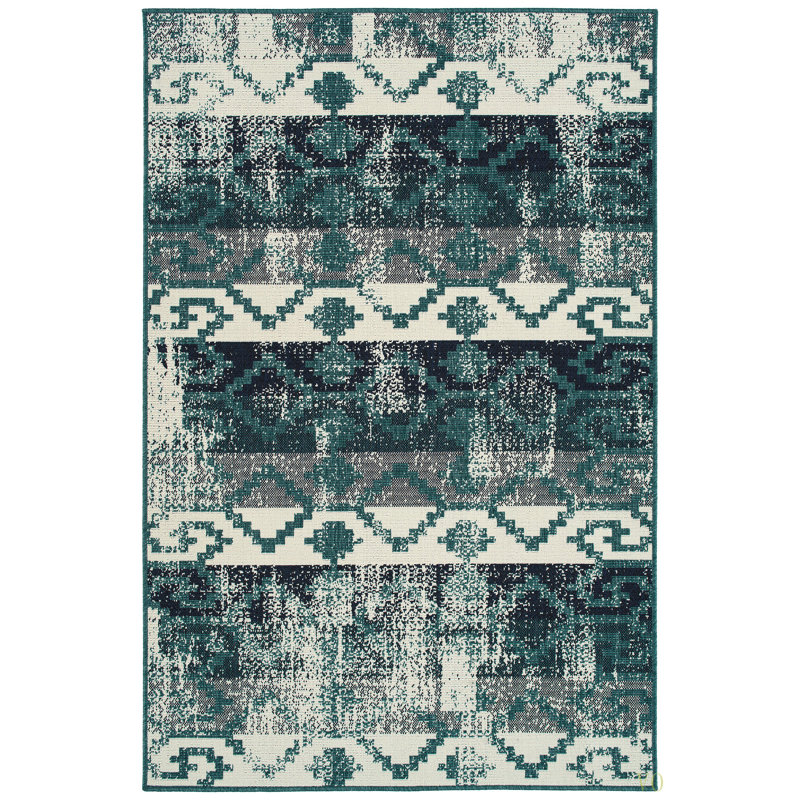 Tapis rectangulaire moderne, géométrique et texturé 5 pi 3 po x 7 pi 6 po