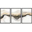 «Smoke Effect», or gris, vague de fumée, paysage, formes abstraites, illustrations encadrées sur toile, 3 pièces-90847510-90847512