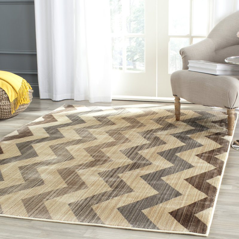 Shirebrook Chevron Hand Woven Area Rug, Rectangle 155 x 229 cm