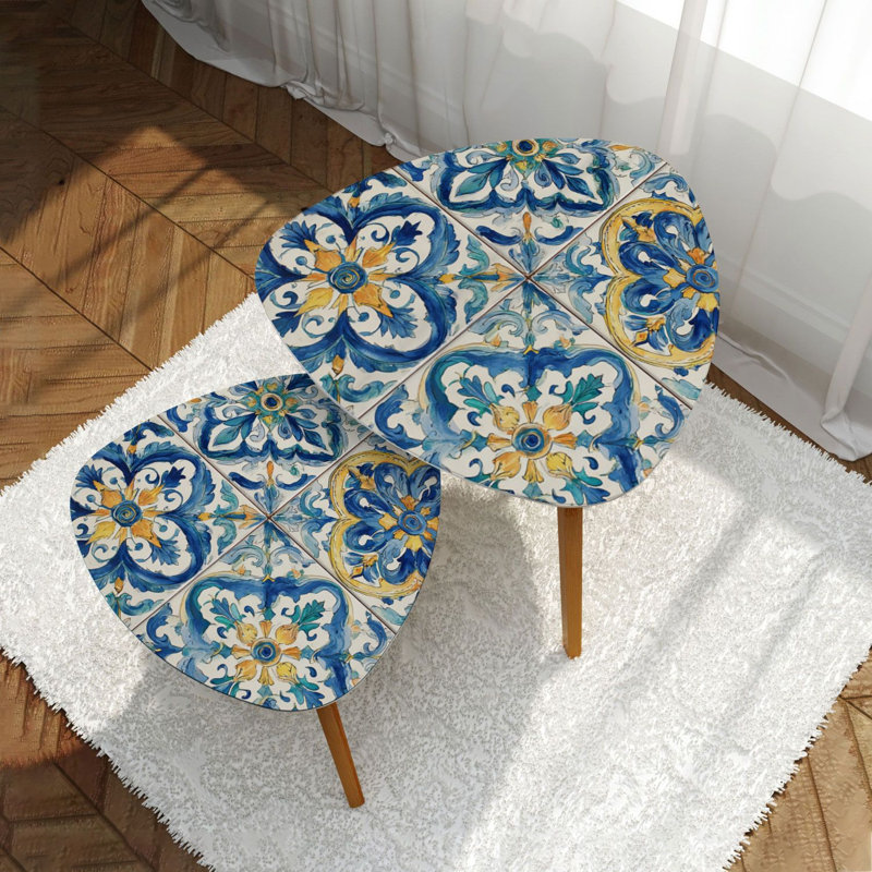 Ensemble de 2 tables basses gigognes Triangle