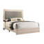 Lit pour grand lit, tête de lit en tissu crème, gris, bois d'hévéa crème moderne, structure en bois-915603673-915603675