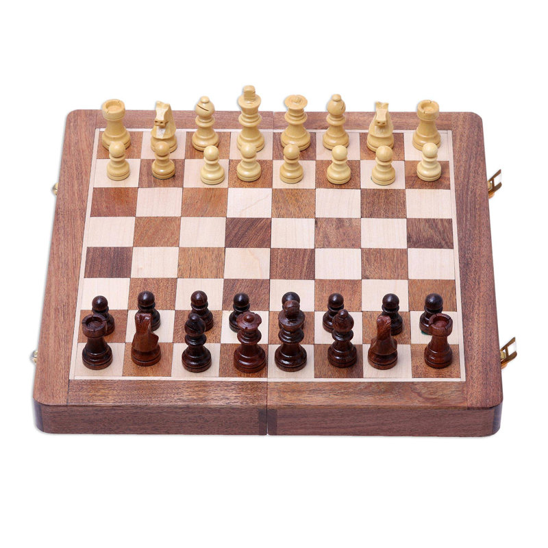 Jeu d'échecs fait à la main brun Arlus
