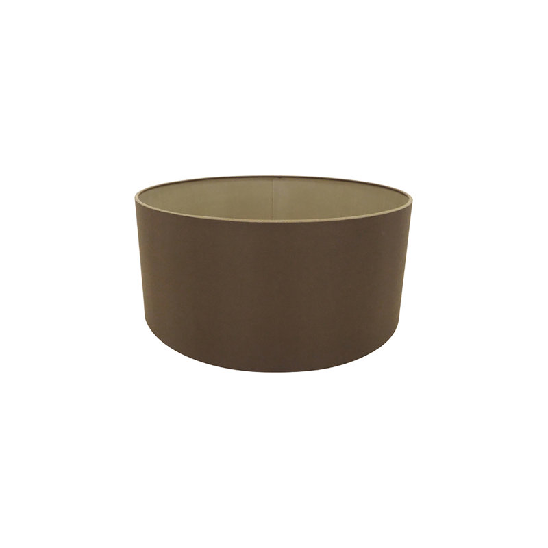 Cotton Drum Lamp Shade, Raw Cocoa, 20cm H x 50cm W x 50cm D