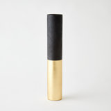 Collins Vase-Matte Black/Gold Metallic-Lg