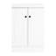 Armoire de salle de bain autoportante 24 po avec lavabo en résine blanche, portes à fermeture douce et poignées en métal - style évier garde-robe moderne-248764200-248764206