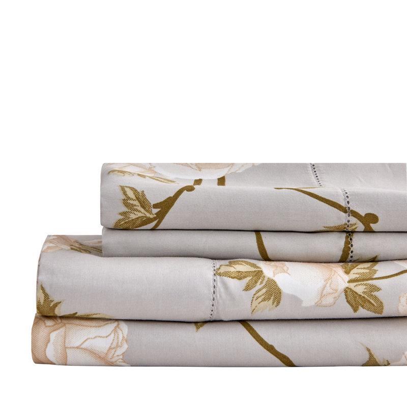 Ensemble de draps 100% satin de coton 400 fils Auren, Ensemble de drap pour lit très grand avec drap-ho