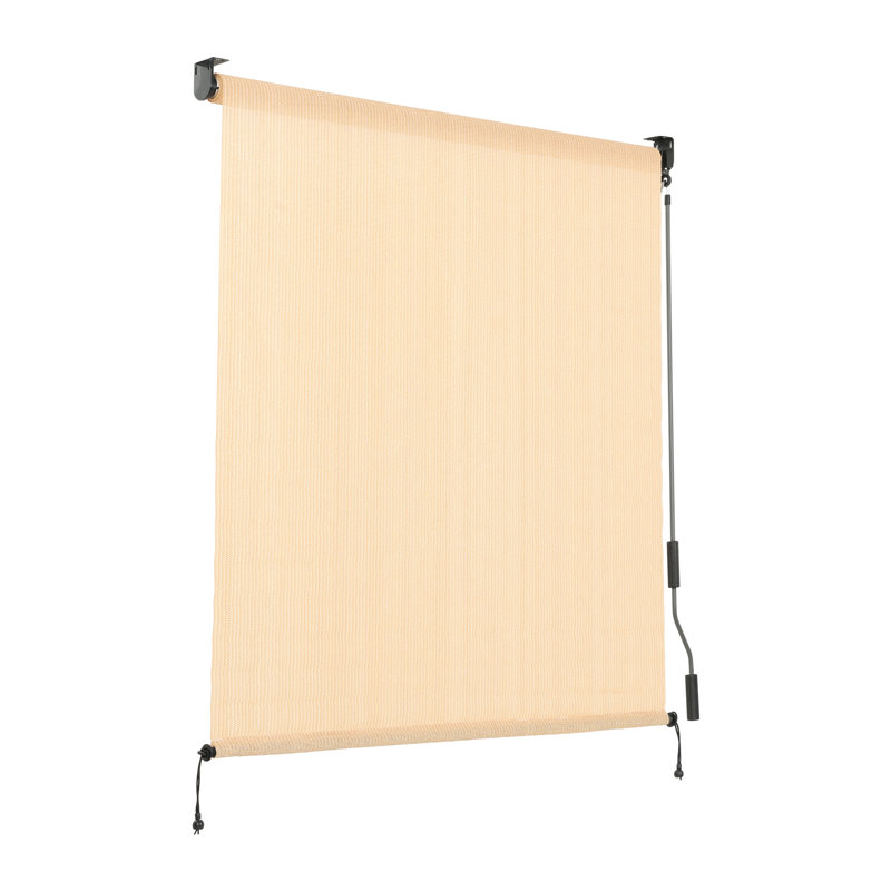 Rideau roulant en tissu PEHD pour patio, Blé, l 96 po x L 96 po