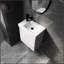 Meuble-lavabo mural de 20 pouces avec lavabo en céramique et armoire de rangement, combinant élégance et fonctionnalité pour les salles de bain modernes.