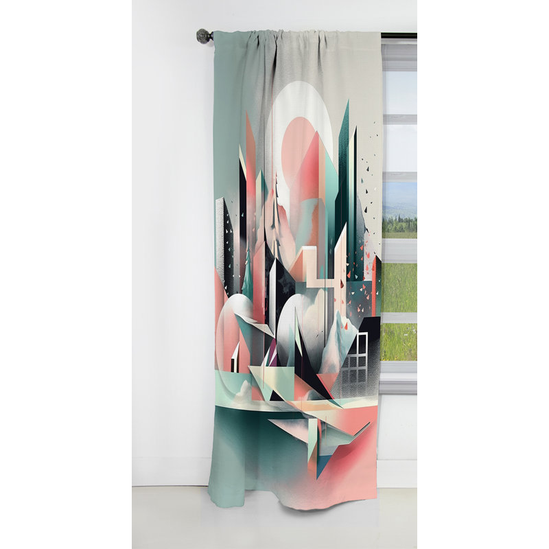 Rideau Farley - Minimalisme - Rideau occultant abstrait - 1 panneau, L 52 po x L 84 po