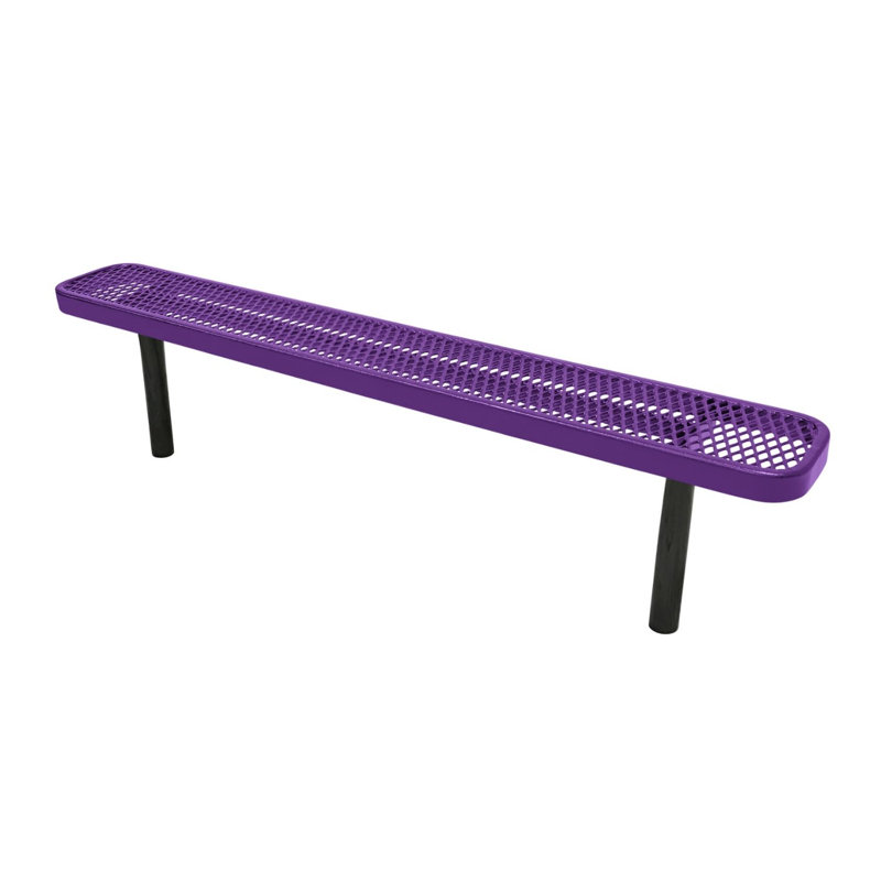 Bench, Textured Black, Expanded, 6Ft, No Back, Inground, 6ft No-Back Inground, Expanded, Textured Purple