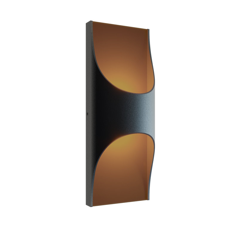 Plafonnier encastré d'extérieur à DEL 2 lumières noir / brun Eliso, H 12 po x l 4,5 po x P 3 po, 12