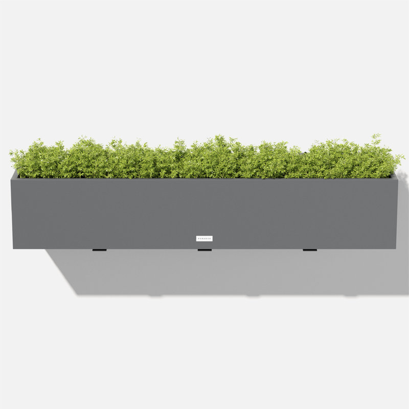 Gray Recycled Plastic Railing Window Box Planter