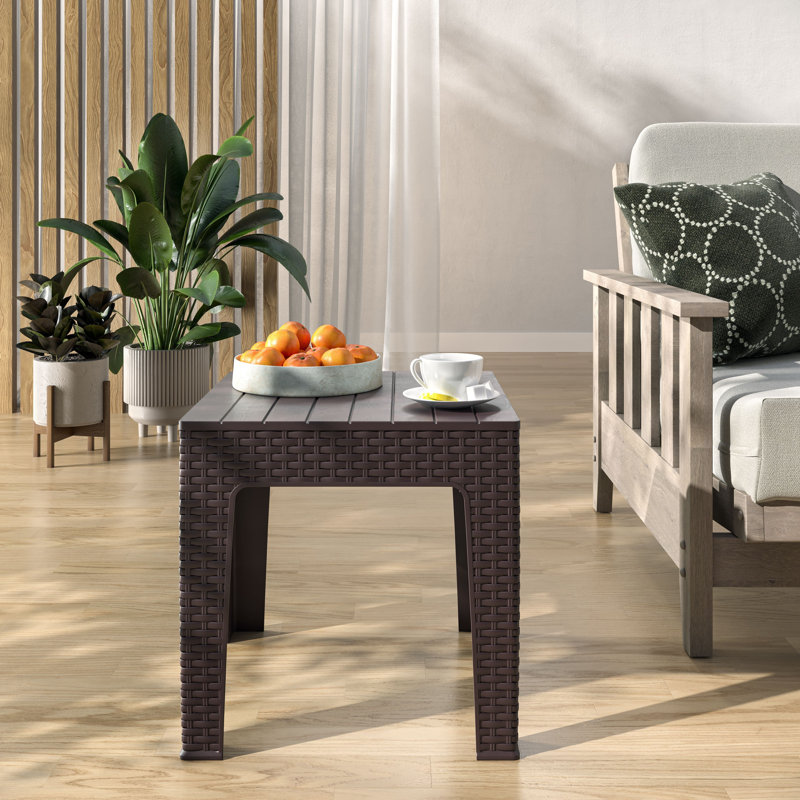 Nacari Square Outdoor Side Table , 18'' in. W 18'' in. D, Wenge Brown