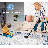 LOOM & LUXE Collection 6 Blue/Ivory/Bordered Non-Shedding Area Rug