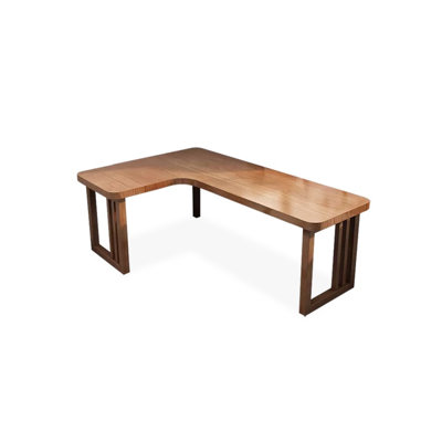 Bureaux rectangulaires en bois massif brun clair