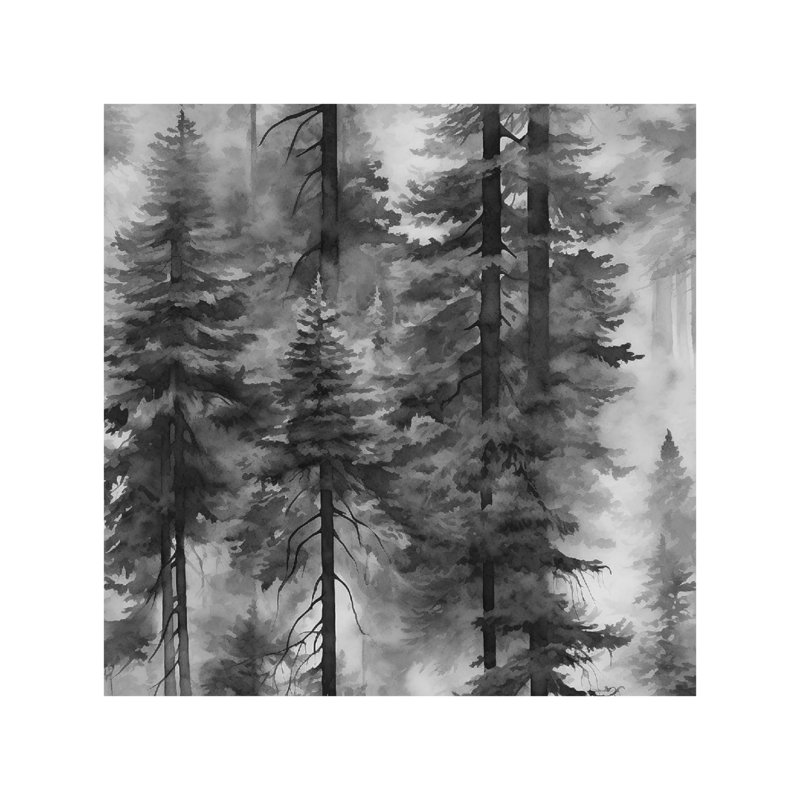 Forest Wallpaper Self Adhesive Tree Wall Paper Wood Removable for Bedroom Black 45 cm x 300 cm